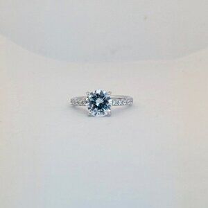925 Sterling Silver Solitaire Engagement Ring Size 5 Clear CZ Bridal Gift